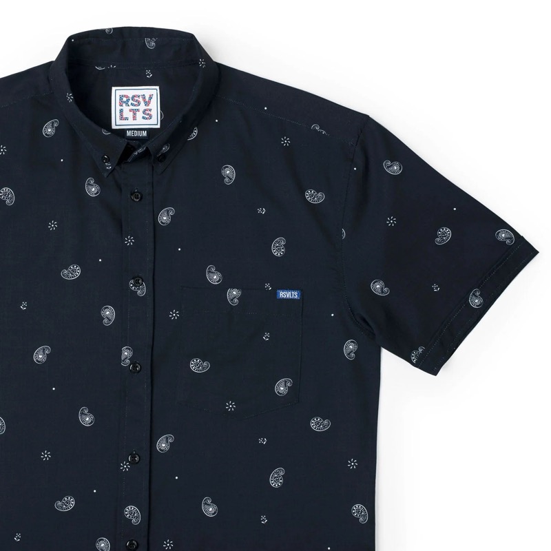 RSVLTS Lil Hankies KUNUFLEX Short Sleeve Shirt in Black — front view