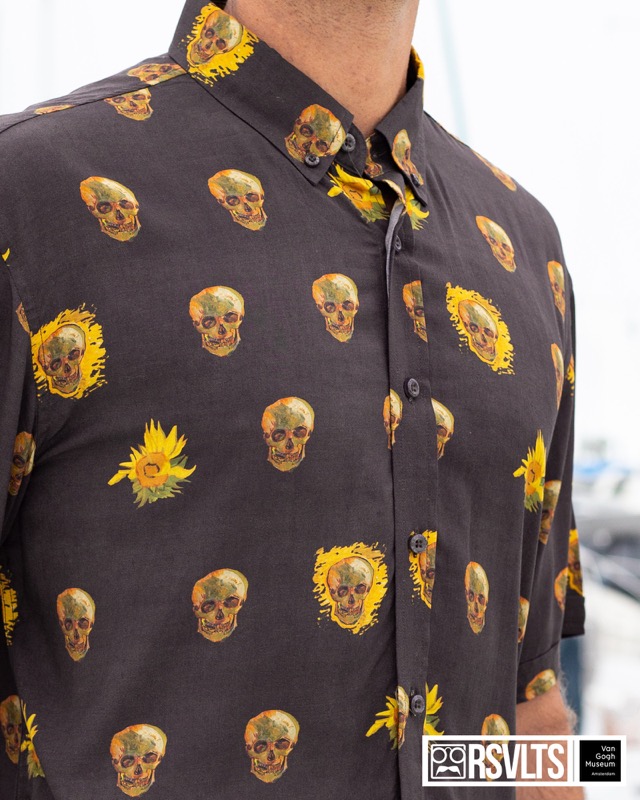 RSVLTS Skulls KUNUFLEX Short Sleeve Shirt in Black — front view