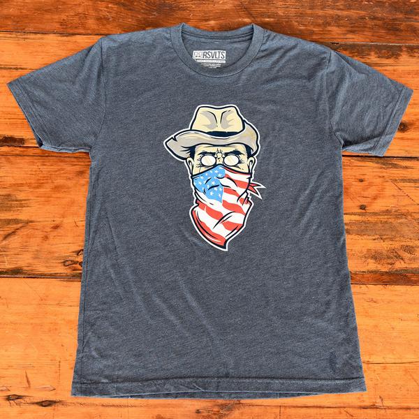 RSVLTS The Teddy Rough Rider Crewneck Tee in Blue — front view