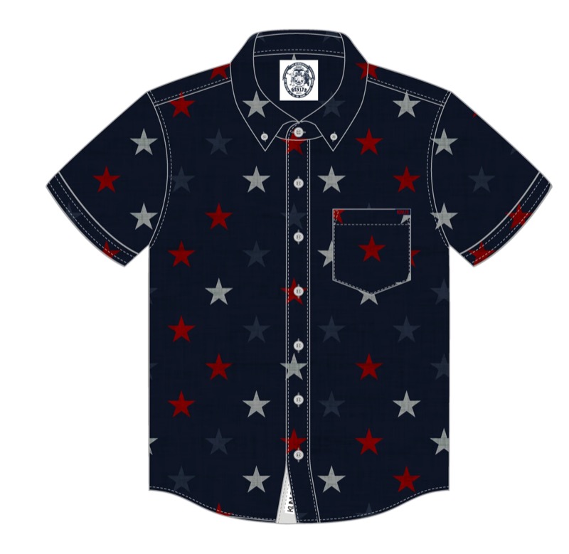 RSVLTS Hubble (Multi-Star) retail exclusive colorway KUNUFLEX Short Sleeve Shirt in Blue — front view