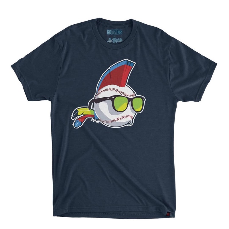 RSVLTS Ball Hawk Crewneck Tee in Blue — front view