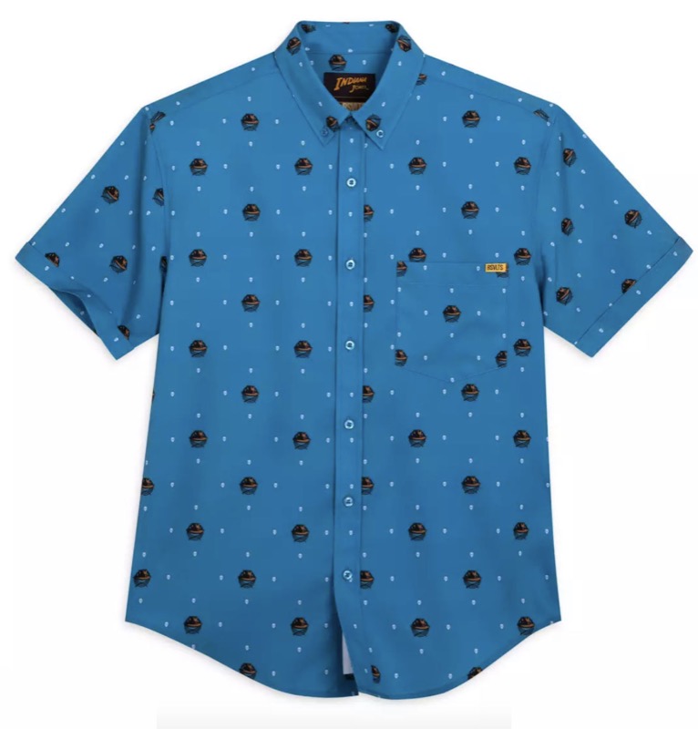 RSVLTS Dr. Jones KUNUFLEX Short Sleeve Shirt in Blue — front view