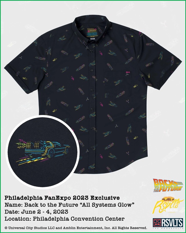RSVLTS All Systems Glow KUNUFLEX Short Sleeve Shirt in Black — front view