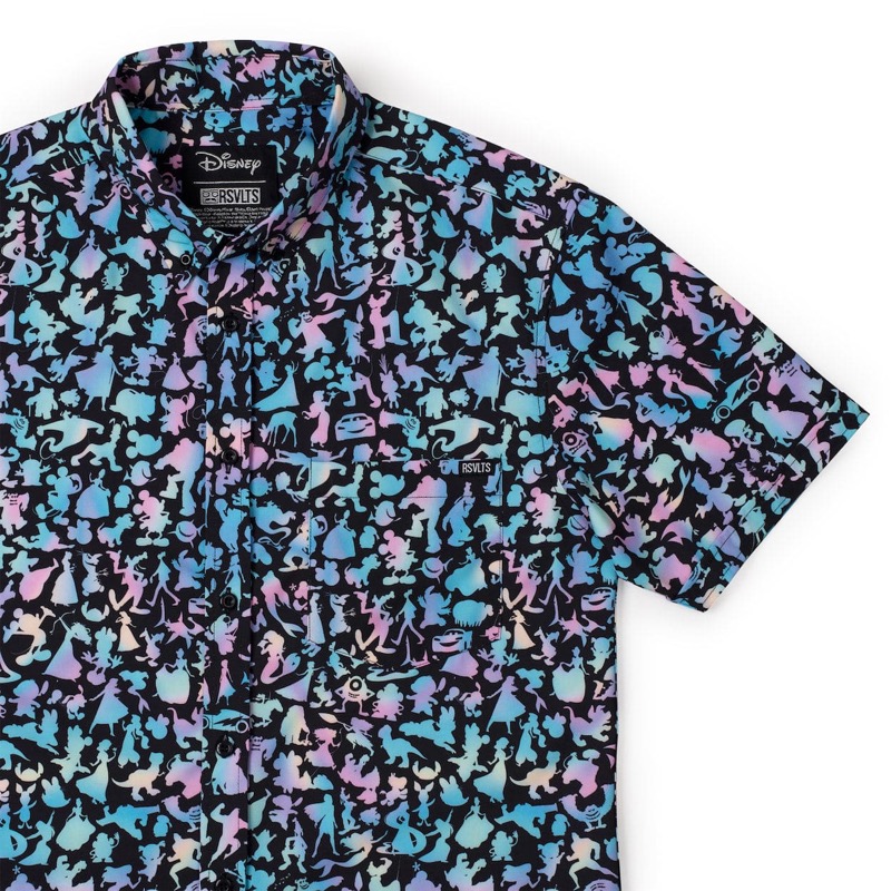 RSVLTS Pastel Pals KUNUFLEX Short Sleeve Shirt in Black — front view