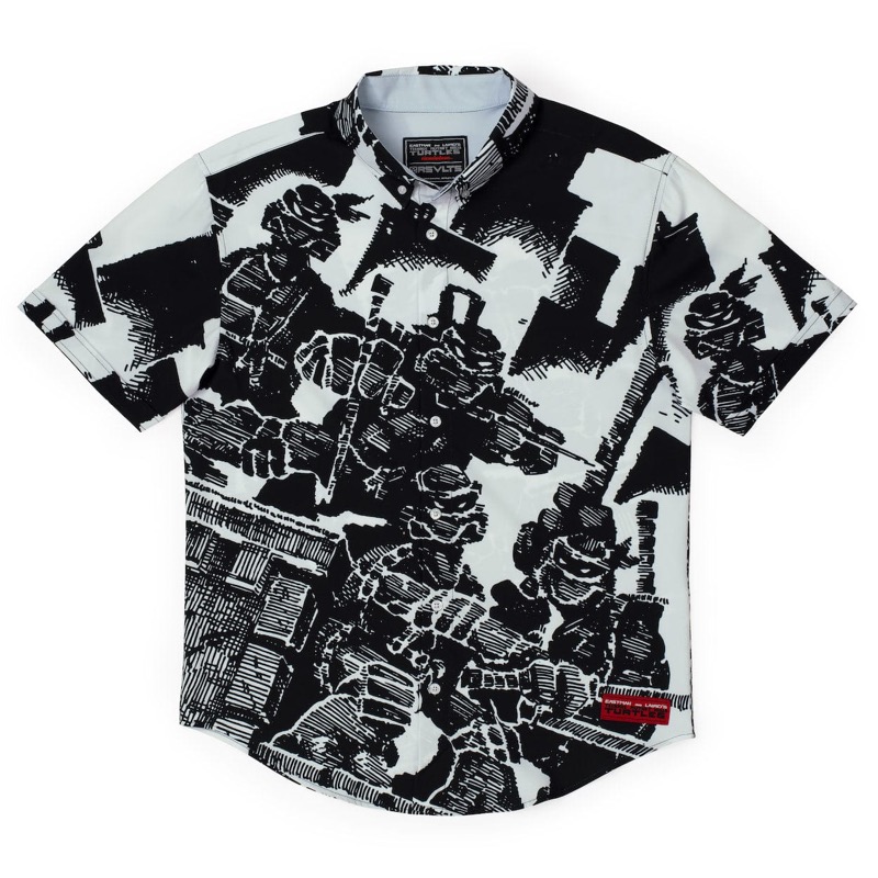 RSVLTS Mint Condition KUNUFLEX Short Sleeve Shirt in White — front view