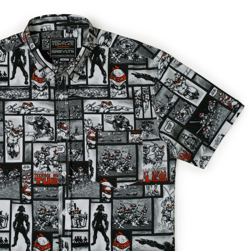 RSVLTS Not Wearing Costumes KUNUFLEX Short Sleeve Shirt in Black — front view