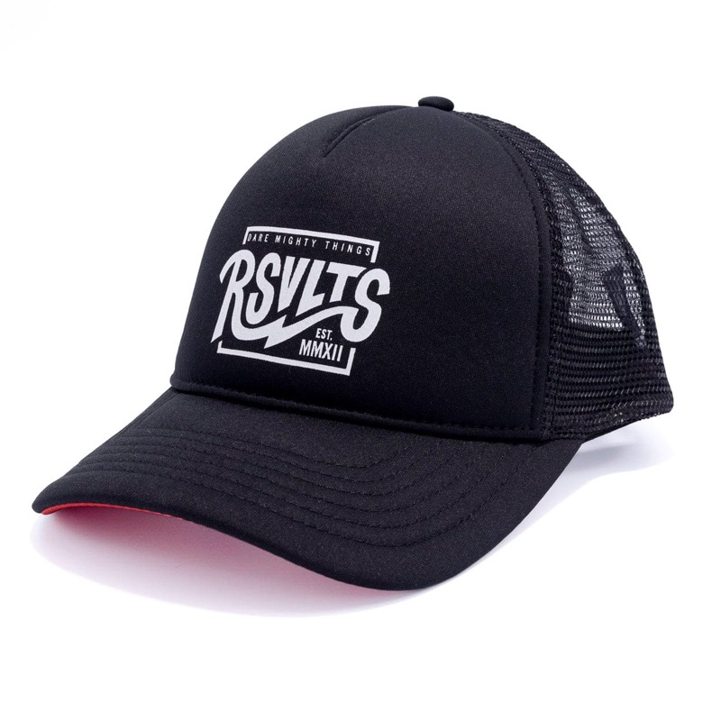 RSVLTS Lightning Trucker Hat in Black — front view