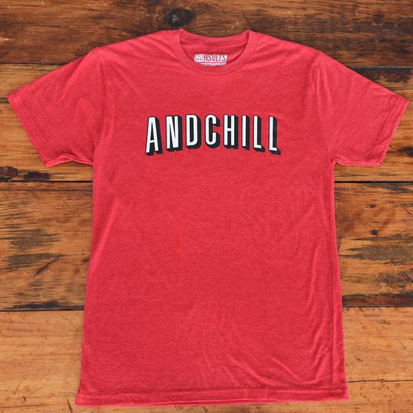 RSVLTS Netflix and Chill Crewneck Tee in Red — front view
