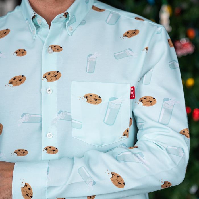 RSVLTS Cookies & Milk Long Sleeve Shirt in Blue — front view