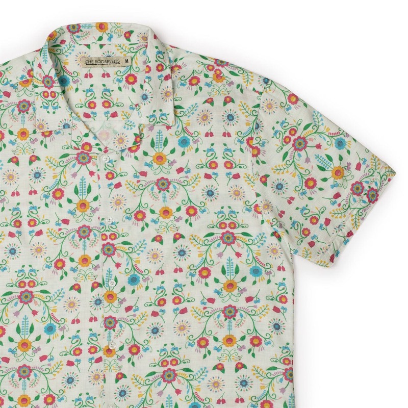 RSVLTS Juanita (Bamboo) KUNUFLEX Short Sleeve Shirt in White — front view