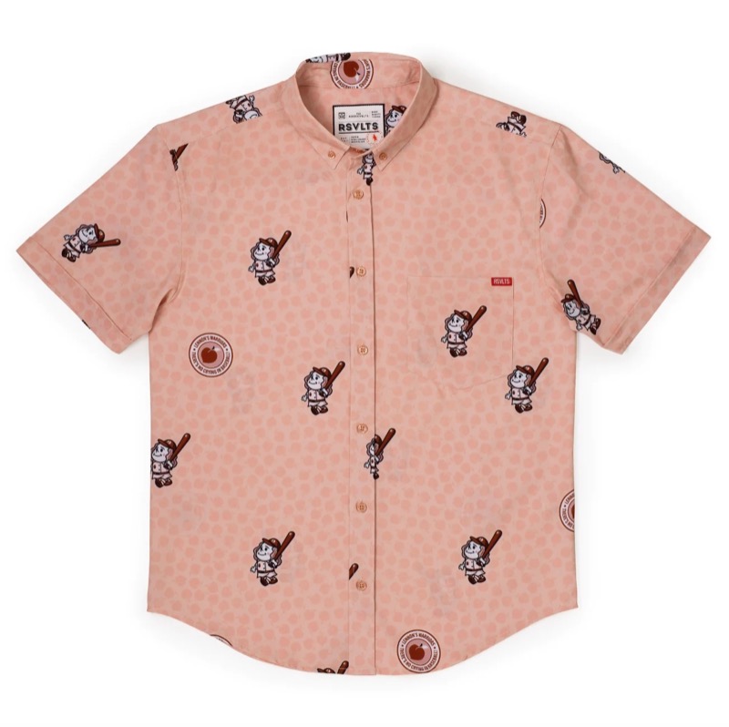 RSVLTS Lennon’s Warriors KUNUFLEX Short Sleeve Shirt in Red — front view