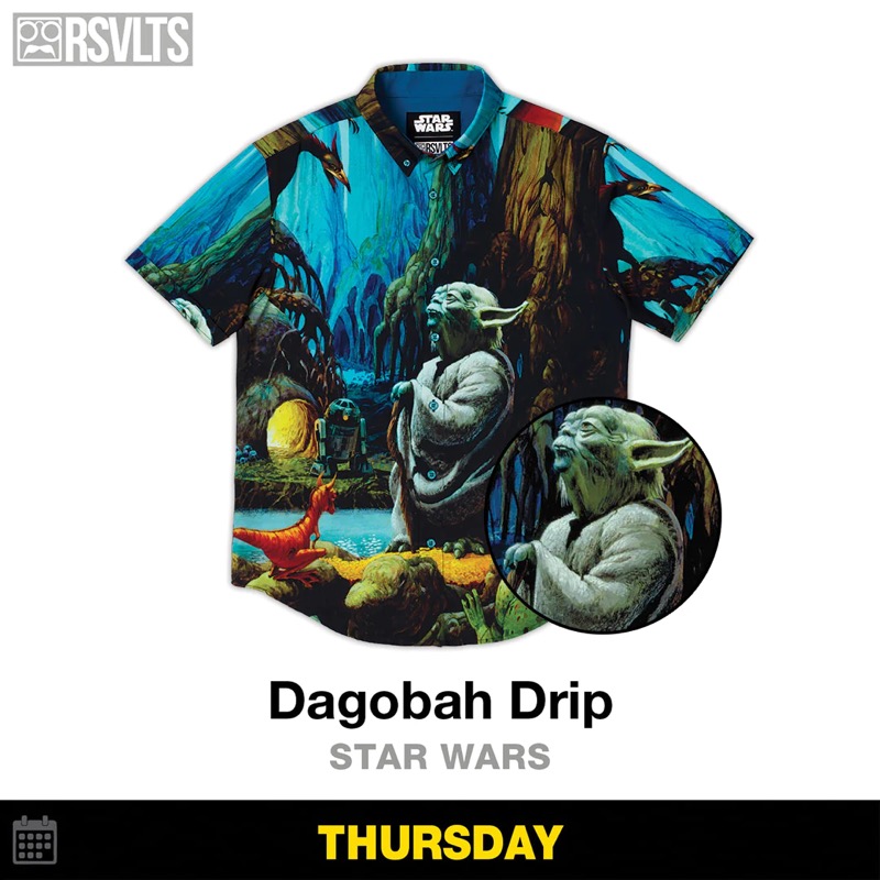RSVLTS Dagobah Drip KUNUFLEX Short Sleeve Shirt in Multicolor — front view