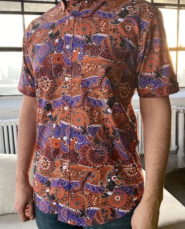 RSVLTS Good On Ya KUNUFLEX Short Sleeve Shirt in Orange — front view
