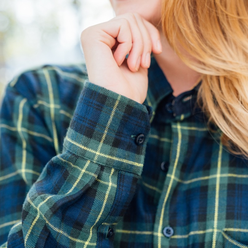 RSVLTS The Connery BorlandFlex Long Sleeve Flannel in Green — front view