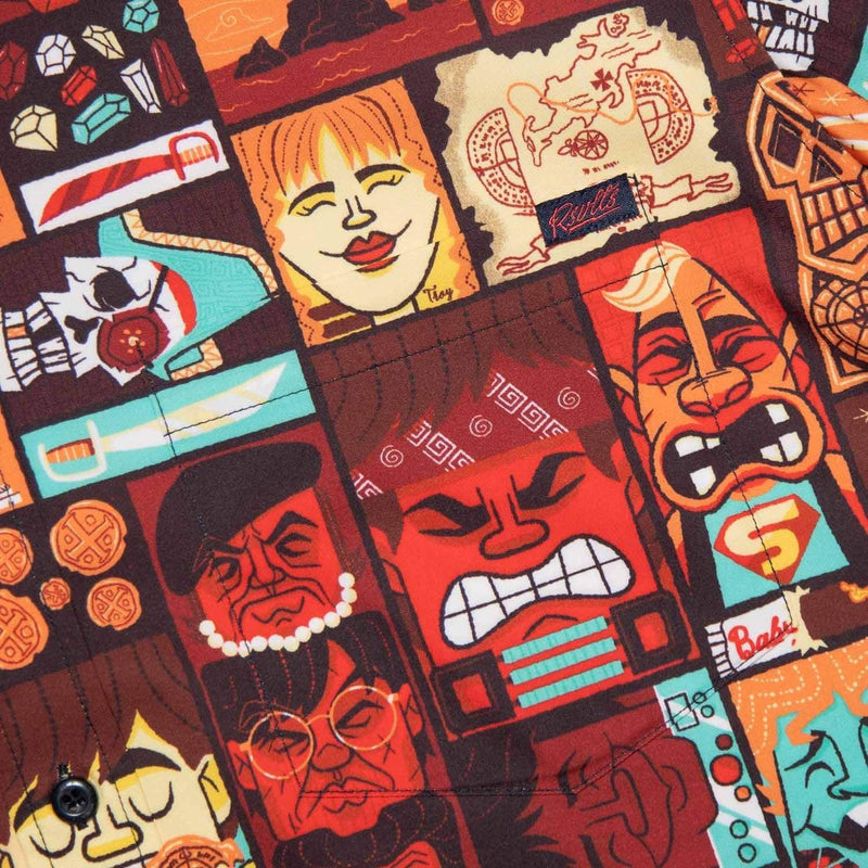 RSVLTS Tiki KUNUFLEX Short Sleeve Shirt in Orange — detail 3