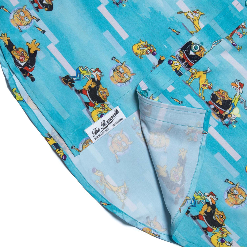 RSVLTS Greaser Dogs KUNUFLEX Short Sleeve Shirt in Blue — detail 8