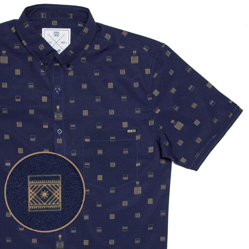 RSVLTS Tumblers KUNUFLEX Short Sleeve Shirt in Blue — front view