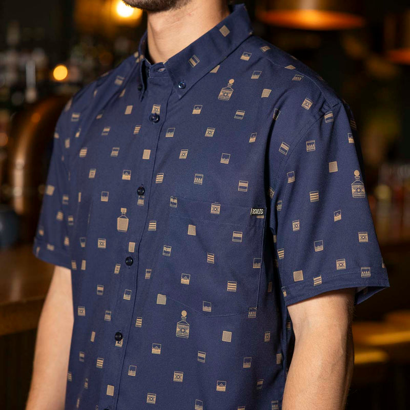 RSVLTS Tumblers KUNUFLEX Short Sleeve Shirt in Blue — detail 2