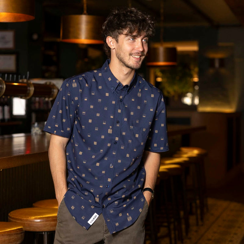 RSVLTS Tumblers KUNUFLEX Short Sleeve Shirt in Blue — detail 3