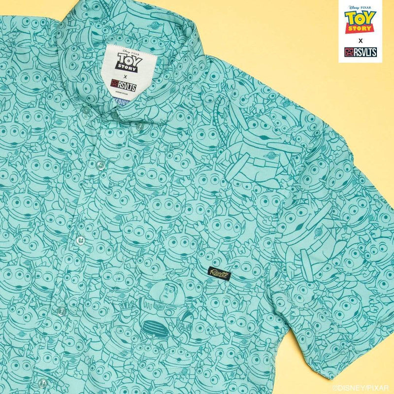 RSVLTS The Crane Escape KUNUFLEX Short Sleeve Shirt in Green — detail 3