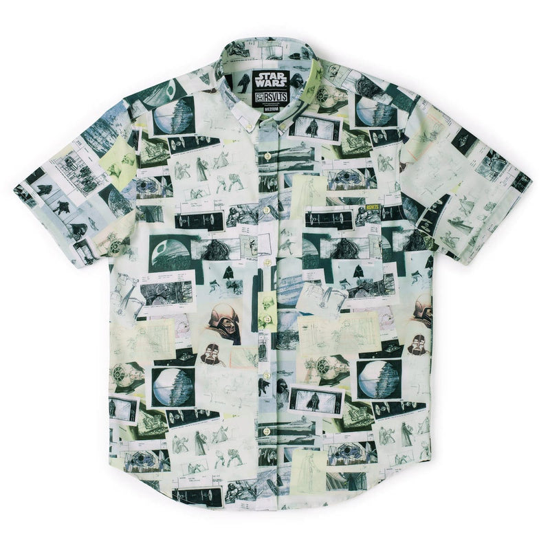 RSVLTS Building An Empire KUNUFLEX Short Sleeve Shirt in Green — detail 2