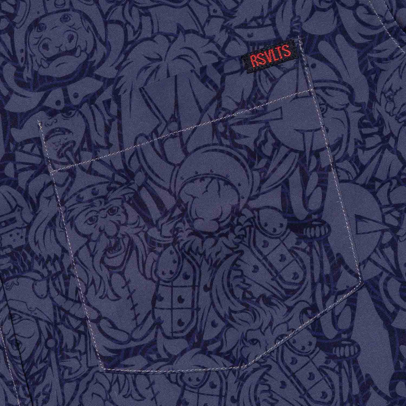 RSVLTS Jareth's Goblins KUNUFLEX Short Sleeve Shirt in Gray — detail 4