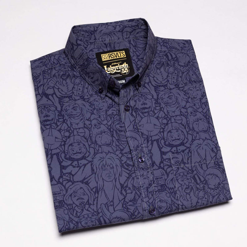 RSVLTS Jareth's Goblins KUNUFLEX Short Sleeve Shirt in Gray — detail 6