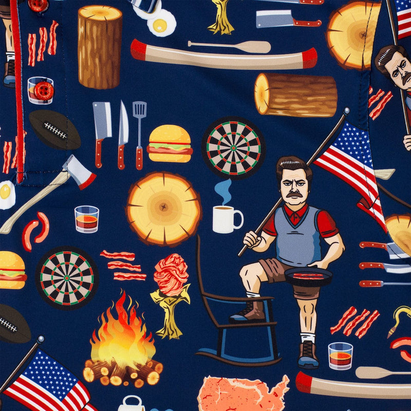 RSVLTS Ron Swanson's Polo of Greatness All-Day Polo in Blue — detail 3