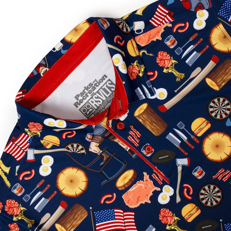 RSVLTS Ron Swanson's Polo of Greatness All-Day Polo in Blue — detail 6