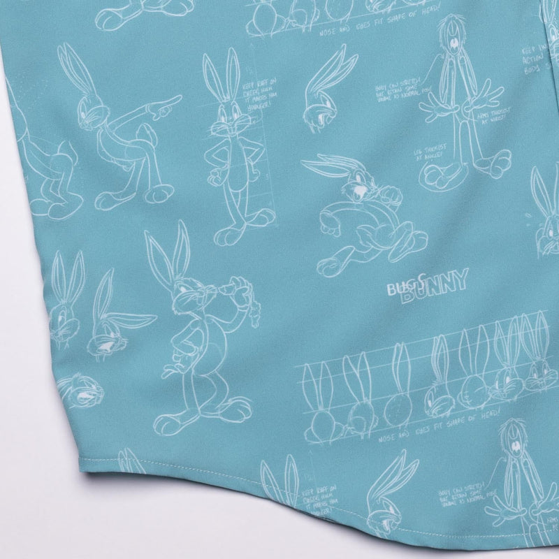 RSVLTS Bunny Blueprints KUNUFLEX Short Sleeve Shirt in Blue — detail 3