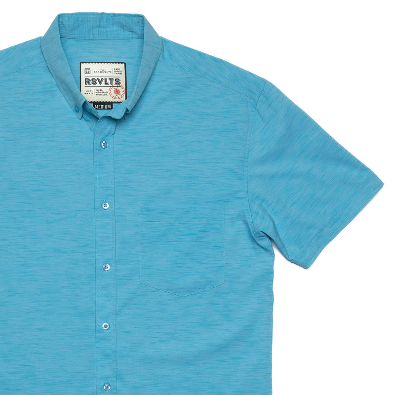 RSVLTS Sky High KUNUFLEX Short Sleeve Shirt in Blue — detail 2