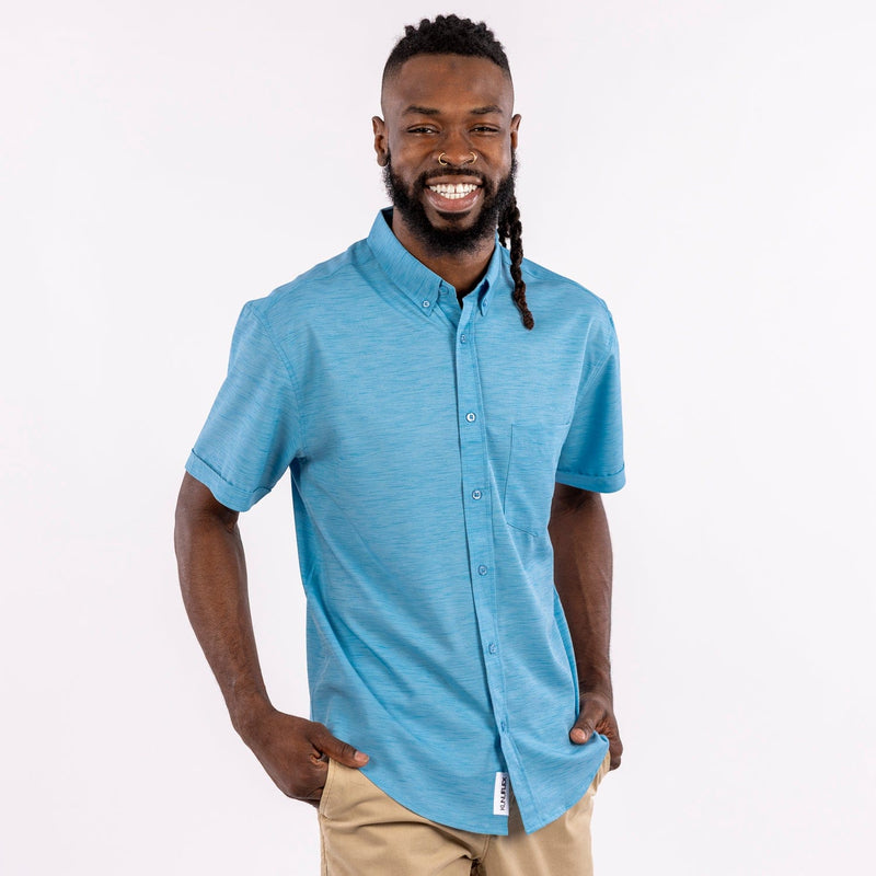 RSVLTS Sky High KUNUFLEX Short Sleeve Shirt in Blue — detail 3