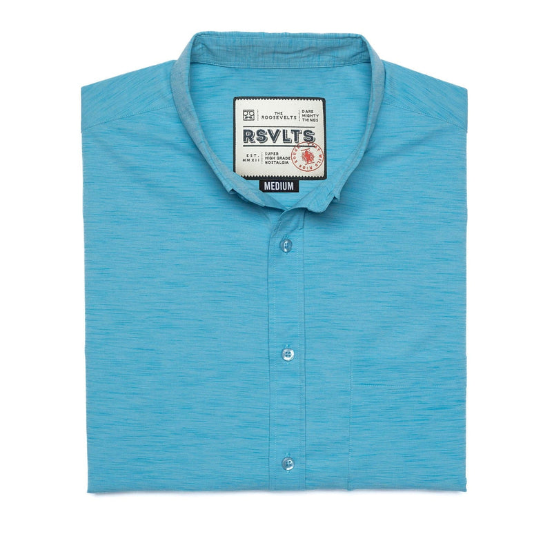 RSVLTS Sky High KUNUFLEX Short Sleeve Shirt in Blue — detail 5