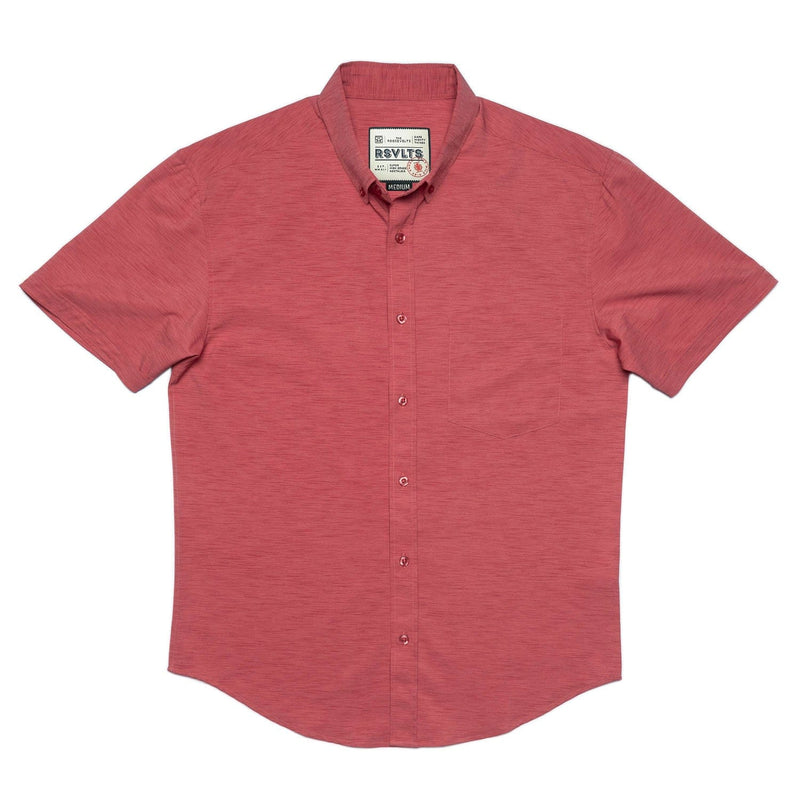 RSVLTS Spiced Coral KUNUFLEX Short Sleeve Shirt in Red — detail 4