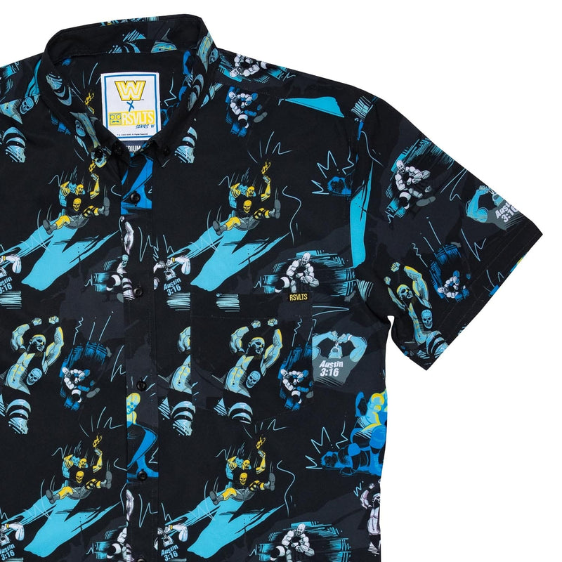 RSVLTS The Bottom Line KUNUFLEX Short Sleeve Shirt in Black — front view