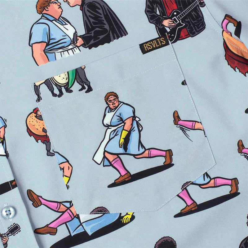 RSVLTS Lunch Lady Land KUNUFLEX Short Sleeve Shirt in Blue — detail 3
