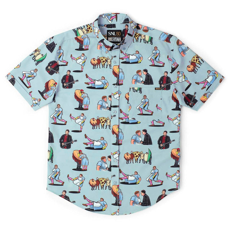 RSVLTS Lunch Lady Land KUNUFLEX Short Sleeve Shirt in Blue — detail 5