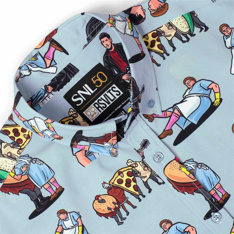 RSVLTS Lunch Lady Land KUNUFLEX Short Sleeve Shirt in Blue — detail 6