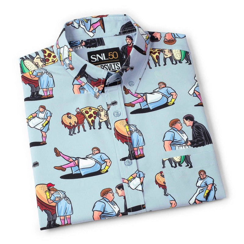 RSVLTS Lunch Lady Land KUNUFLEX Short Sleeve Shirt in Blue — detail 8