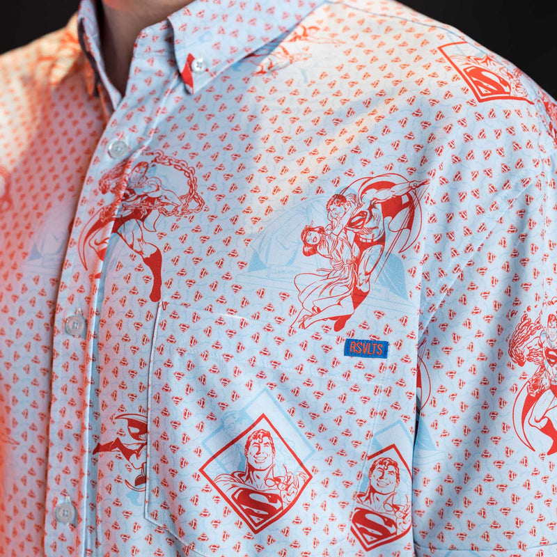 RSVLTS Beyond the Cape KUNUFLEX Short Sleeve Shirt in Blue — detail 9