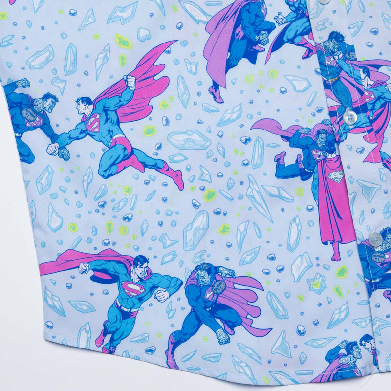 RSVLTS Superman vs. Bizarro KUNUFLEX Short Sleeve Shirt in Blue — detail 3