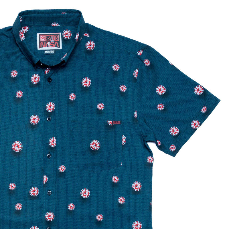 RSVLTS Dare Mighty Things KUNUFLEX Short Sleeve Shirt in Black — front view