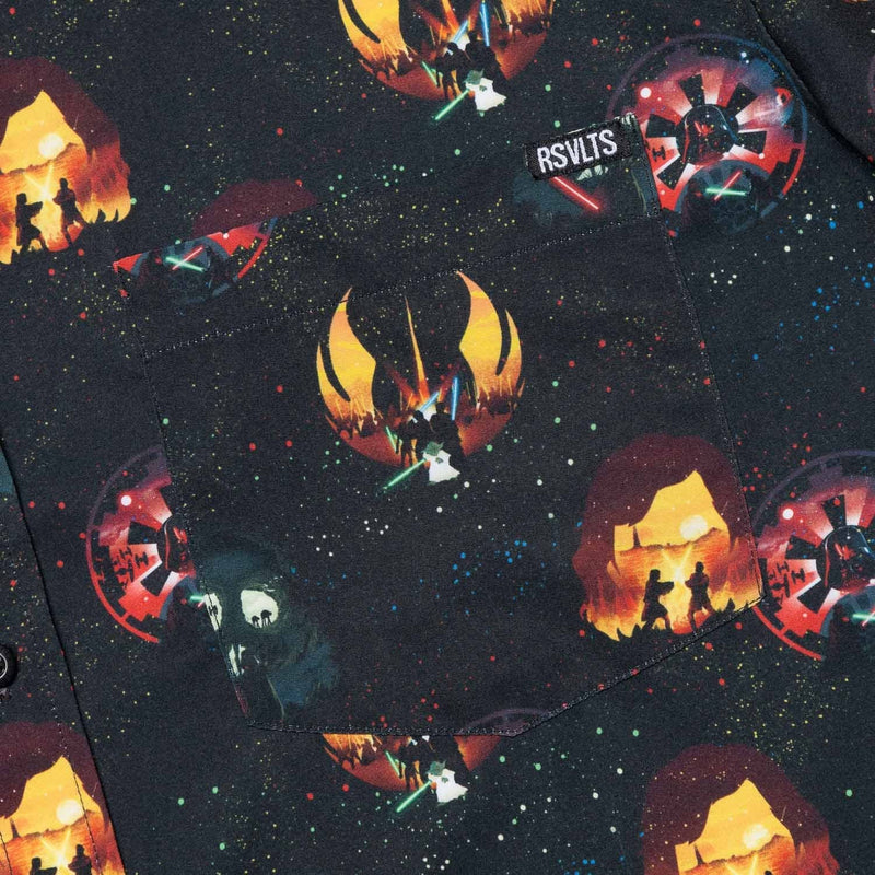 RSVLTS Journey to the Dark Side KUNUFLEX Short Sleeve Shirt in Black — detail 4