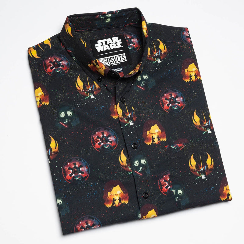 RSVLTS Journey to the Dark Side KUNUFLEX Short Sleeve Shirt in Black — detail 5