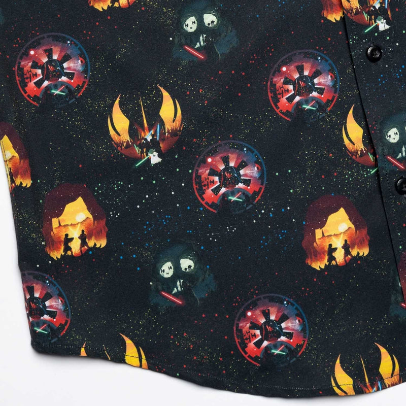 RSVLTS Journey to the Dark Side KUNUFLEX Short Sleeve Shirt in Black — detail 2
