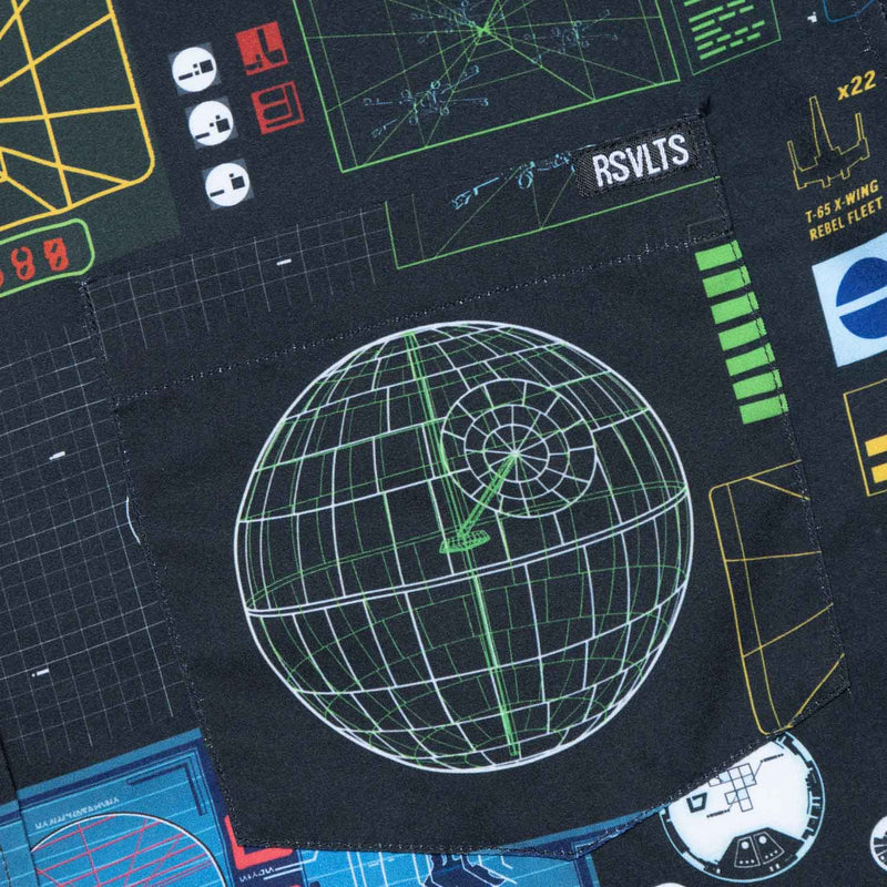 RSVLTS Battle of Yavin KUNUFLEX Short Sleeve Shirt in Black — detail 2