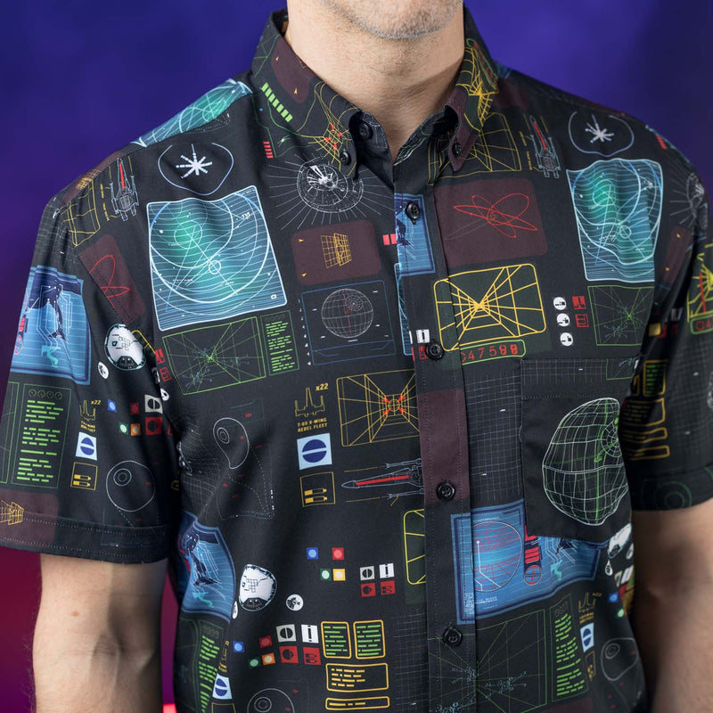 RSVLTS Battle of Yavin KUNUFLEX Short Sleeve Shirt in Black — detail 6