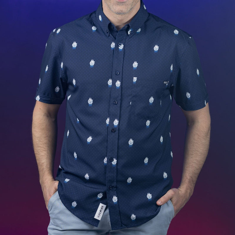 RSVLTS 12 Parsecs KUNUFLEX Short Sleeve Shirt in Blue — detail 3