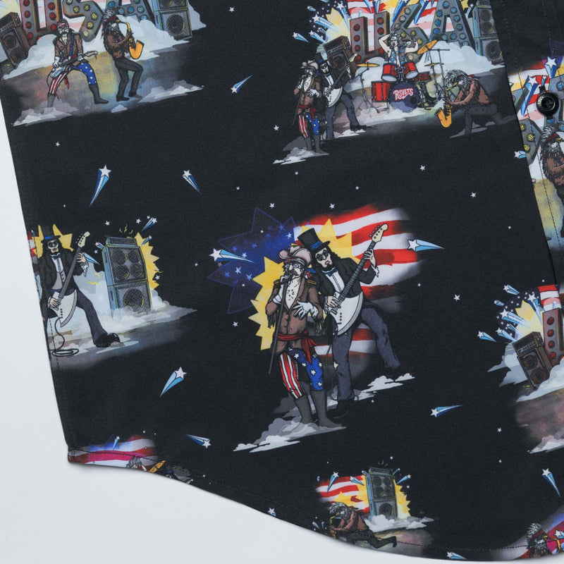 RSVLTS Plymouth Rock Gods KUNUFLEX Short Sleeve Shirt in Black — detail 2