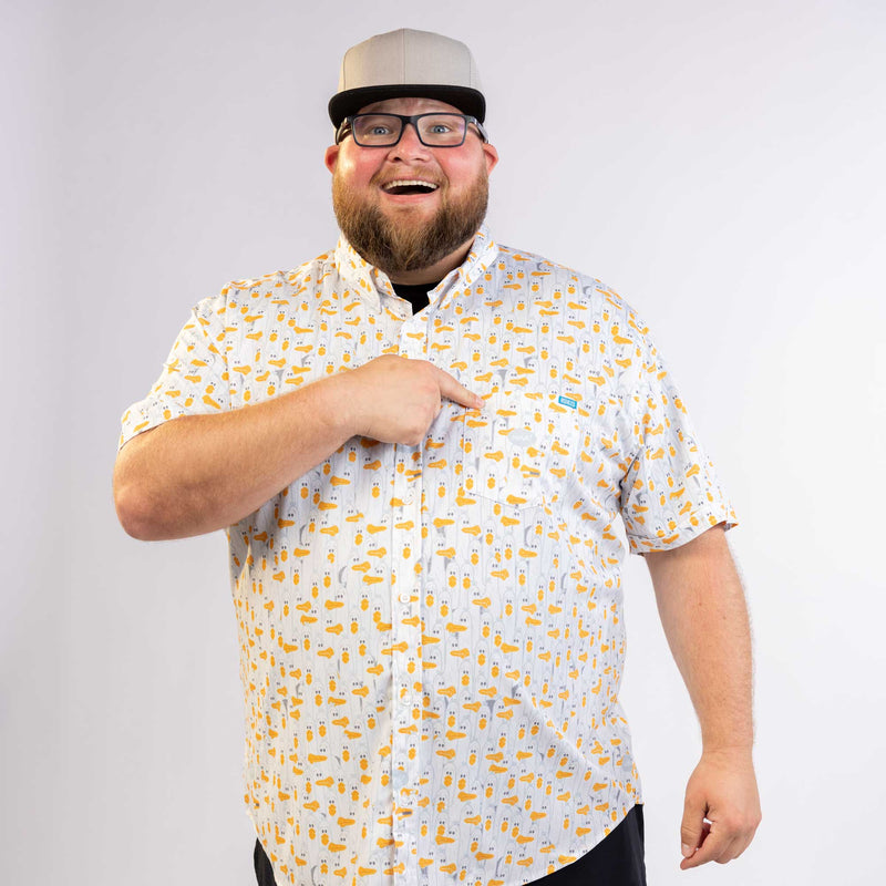 RSVLTS MINE! KUNUFLEX Short Sleeve Shirt in White — detail 5